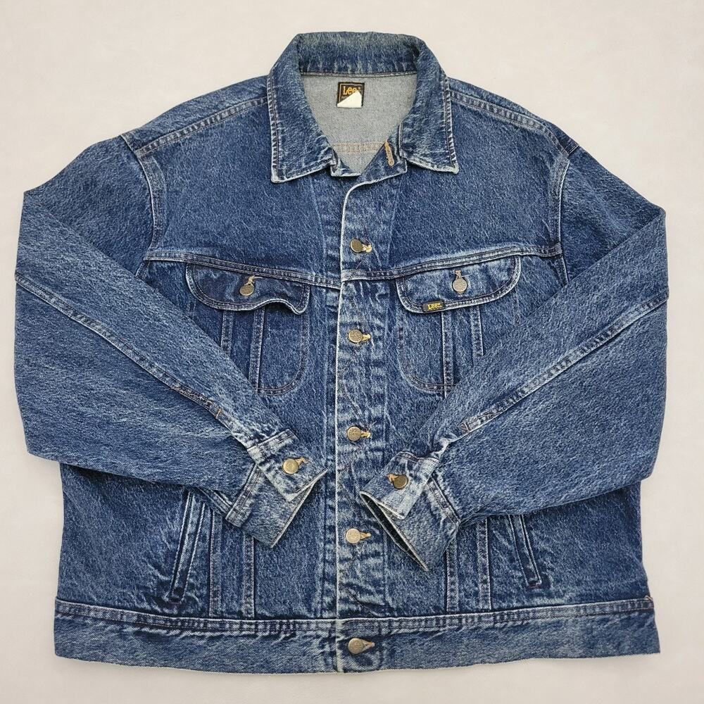 Vintage Lee Riders Jacket Mens XL Denim Trucker Western Acid Wash 90s